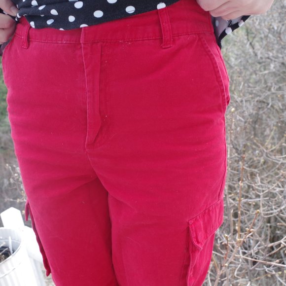 Red Cargo Pants By Forever 21 - Picture 3 of 6